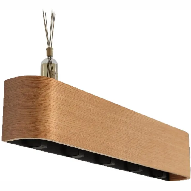 VHV Kapstok - Wandkapstok - Kapstok met haken - Verborgen haken - Houten kapstok - Jashaak wand - Haken wegwerken - Jassen ophangen - Voor hal - Voor slaapkamer - Voor entree Bruin