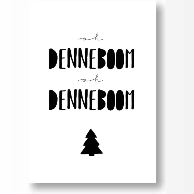Kerst poster A4 | Zwart-wit | Oh denneboom, oh denneboom | Kerstmis | MOODZ design