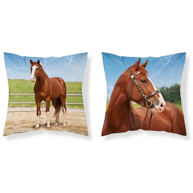 CoconVie NL Paard sierkussensloop 40x40cm Zonder vulling Paard kussensloop Groen
