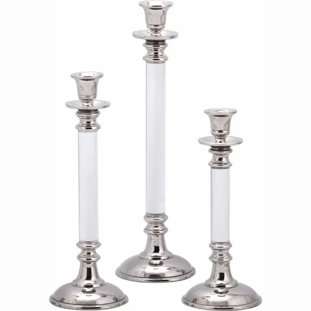 By Kohler Kandelaar Marsala 11x11x31cm Groot wit zilver Silver