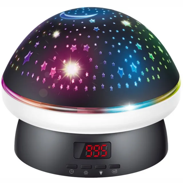 longziming Kawaii Paddenstoel Sterprojectornachtlamp - USB-C Oplaadbaar - 360° Rotatie - Kindvriendelijke Bediening - Eenvoudig - Premium Afstandsbedienin - Zwart