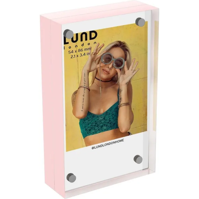 Lund London Skittle Fotolijst - Foto Frame - Fotohouder - Magnetisch Frame - Instax Mini - 5x9cm - Roze