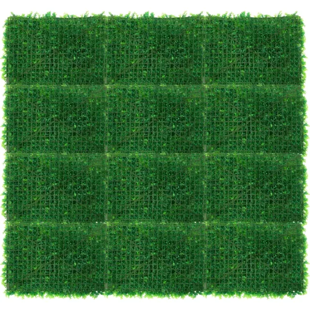 Happiq Set van 12 Kunsthaag Boxwood Panelen 60 x 40 cm – Kunstplanten Wanddecoratie voor Binnen en Buiten – Groen