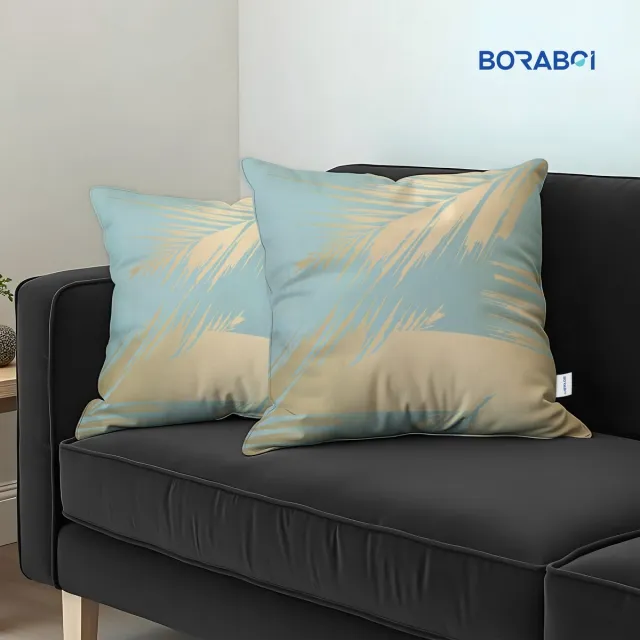 Boraboi Luxe Decoratieve Kussenhoezen set van 2 , Zachte Suède Touch 30x50cm -(Groen,Goud)