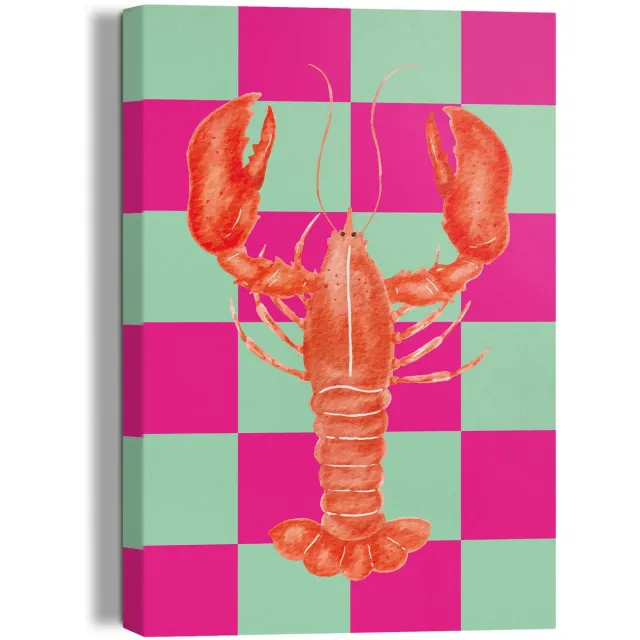 Reinders Schilderij Lobster Checkers - 30 x 20 - Canvas - REINDERS