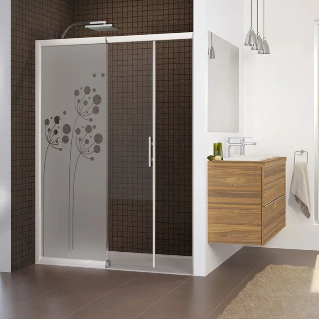 Ambiance Sticker Privacy raamfolie - Artistieke bloemen - Zelfklevende raamfolie voor ramen en douchedeuren - 200x75cm Grijs