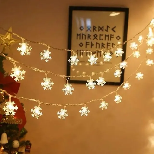 MOZY Kerstverlichting - Sneeuwvlokken - 3 meter - Warm Wit - 20 Lichtjes - Knipperfunctie - Kerstdecoratie - Lichtsnoer - Sneeuwvlok - Winter - Kerstboom - Kerstversiering