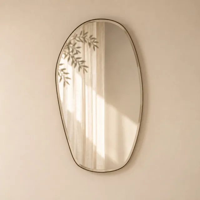 Indore Home Organische wandspiegel Rome | Zwart | 90 x 50 cm | Indore Home