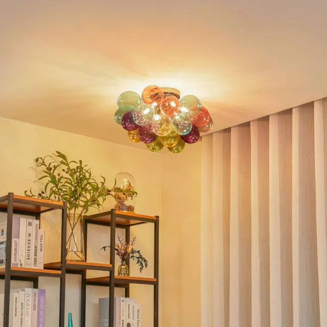 Lucande plafondlamp - 6lichts - Glas - H: 32 cm - G9 - meerkleurig