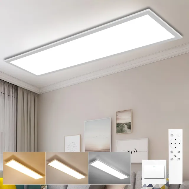 Oraymin LED Plafondlamp 100x25 cm - 30W 3300LM - Dimbaar - 3000-6500K - Met Afstandsbediening Wit