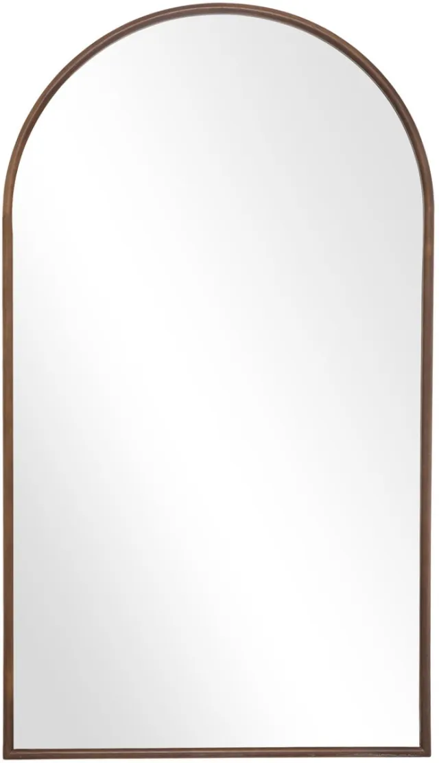 Atmosphera Créateur d'intérieur® Houten boogspiegel van pawlonia, H 140 cm, MARIA Marron caramel