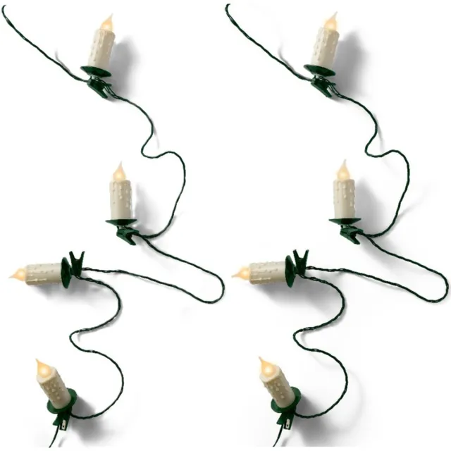 Lumineo 2x lumineo kaarsen verlichting - 30 led druipkaarsen- 1160 cm - warm wit - kerstverlichting