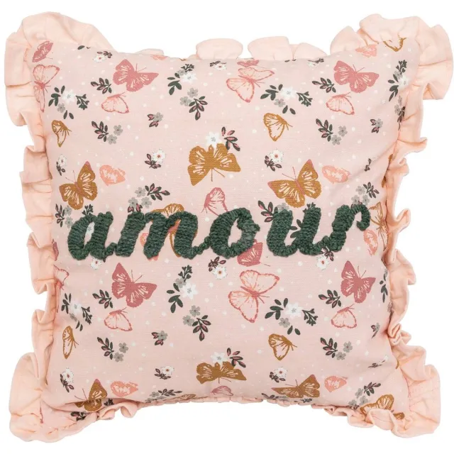 Atmosphera Créateur d'intérieur® Kussen met afneembare hoes van geborduurd katoen ALINA Multicolore