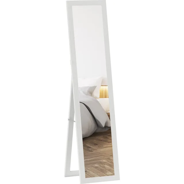 Homcom staande spiegel volledige lengte - Inklapbaar MDF frame - Wit