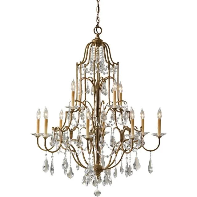 Steady Lighting Bohemian Kroonluchter - Steady Lighting - Metaal - Bohemian - E14 - L: 92.6cm - Voor Binnen - Woonkamer - Eetkamer - Brons