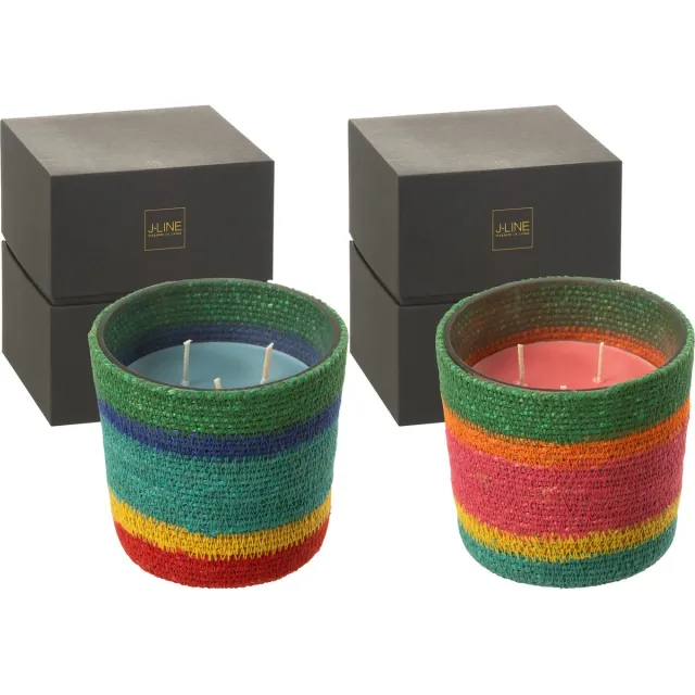 J-Line geurkaars Mand - Woody Aurora - mix - small - 2 stuks - 45U Multi