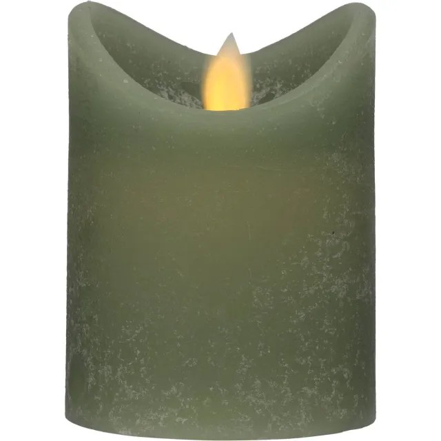 Blokker Rustiek LED kaars 7,5x10 groen