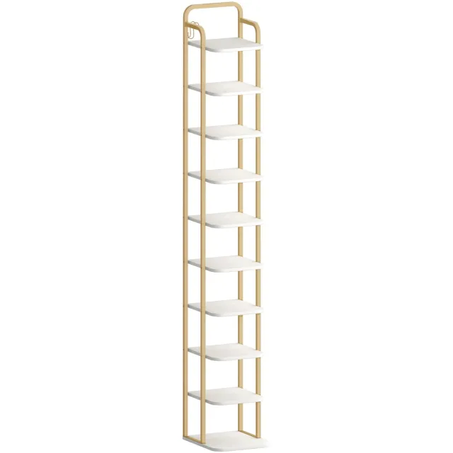 Happiq Schoenenrek - Voor Kast of Entree - Vrijstaand en Ruimtebesparend - Wit Goud White Gold
