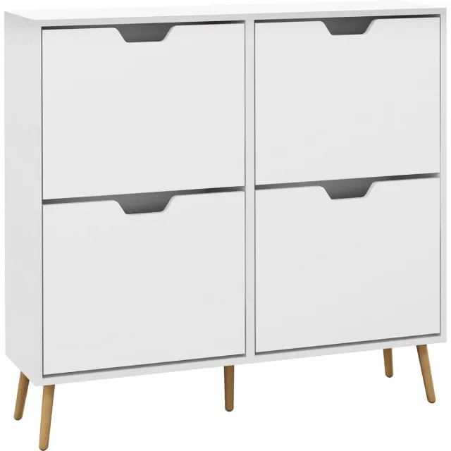 Homcom Klapbare schoenenkast - Spaanplaat - 95x26x95cm - Wit
