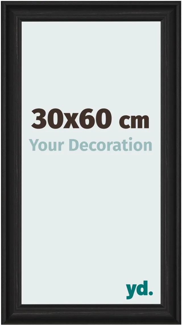 yd. Your Decoration - Fotolijst 30x60 cm - MDF - Zwart Houtnerf - Lazio