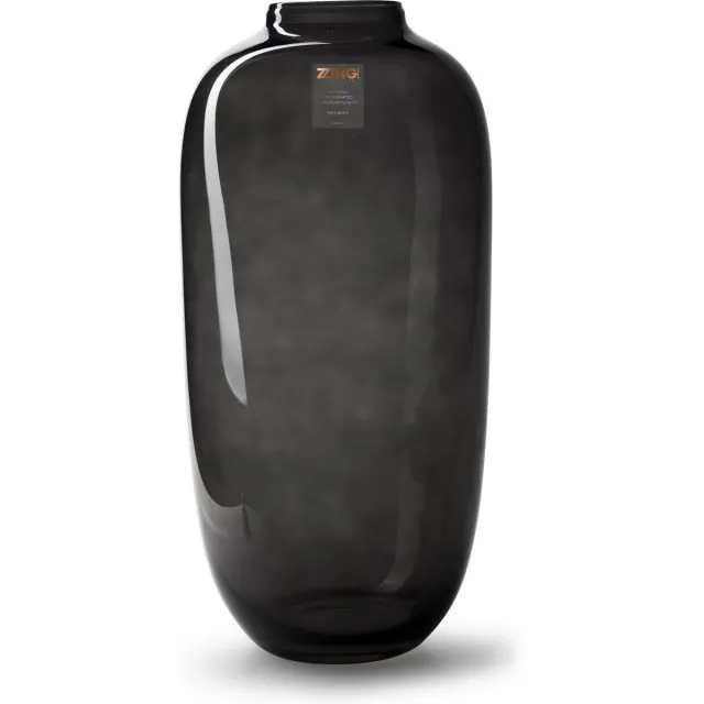 Bloomique Vaas Magret - Zwarte Vaas voor binnen - Smoke Vaas - Bloemenvaas - H40 x Ø19cm - Vaas Zwart - Zwarte Bloemenvaas - Handgemaakt + Extra stevig verpakt Smoke Zwart Margret