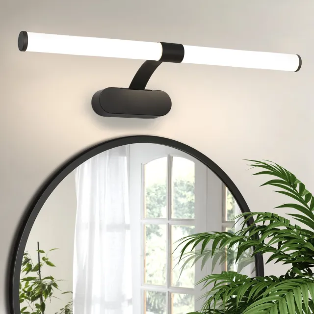 NETTLIFE LED Spiegellamp - zwart - 60CM - 4000K Neutraal Wit Licht - Modern - 8W Badkamerlamp - IP44 Wandlamp - voor kelder | keuken | badkamermeubel