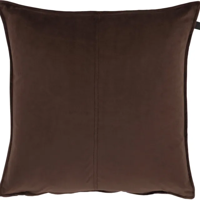 Overseas Middlestitch Kussen- 45 x 45 cm - Velours – Coffee Bruin