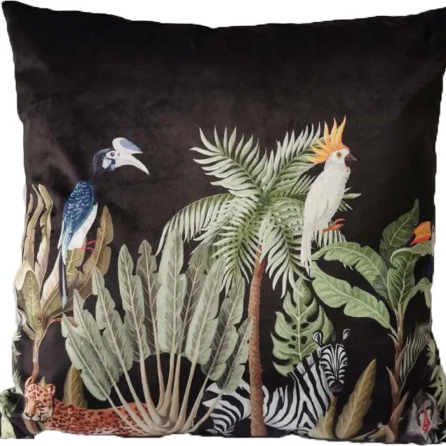 Mars & More Sierkussen - Fluweel Jungle Kaketoe - Multicolor - 45 Cm X 45 Cm