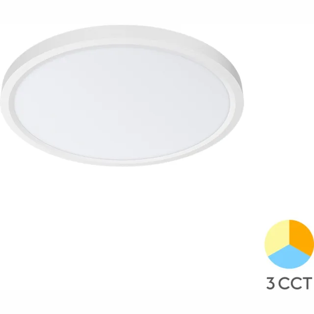 BRAYTRON JADE - LED Plafondlamp - Keuken Woonkamer Ø23 - 20W - CCT Aanpasbaar kleuren - 3000K-4000K-6000K - Mat Wit - Opbouw - Rond - IP20
