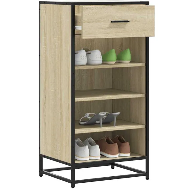 vidaXL Schoenenrek 48x38x97,5 cm bewerkt hout sonoma eikenkleurig Bruin