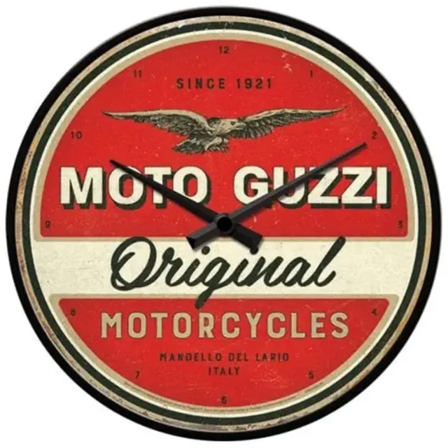 Nostalgic Art Merchandising Wandklok Moto Guzzi Rood