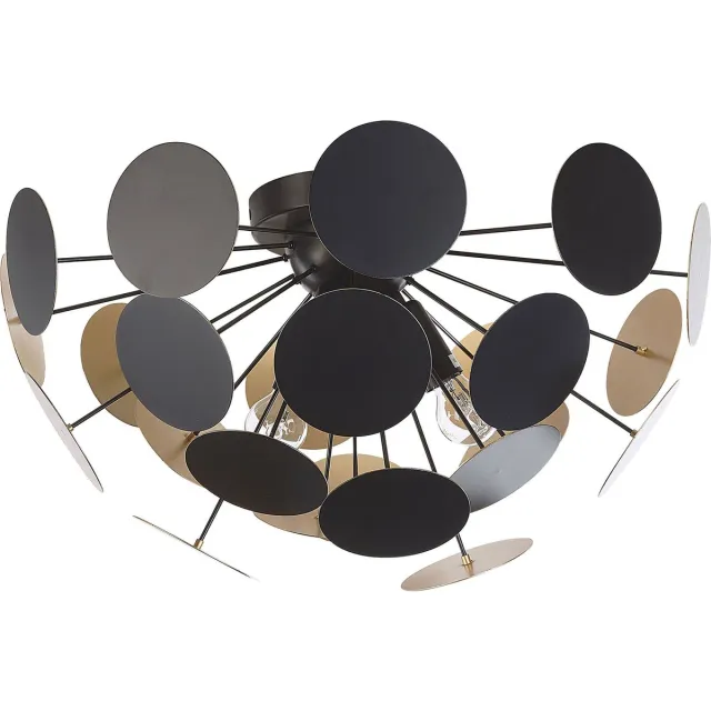 Beliani MARITSA - Plafondlamp - Zwart/Goud - Metaal