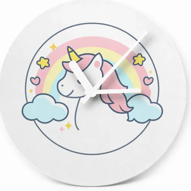 Mr Cadeautjes Glazen klok Ø 20 - design Pastel jungleklok met een vriendelijke giraffe als middelpun | cadeau Wit