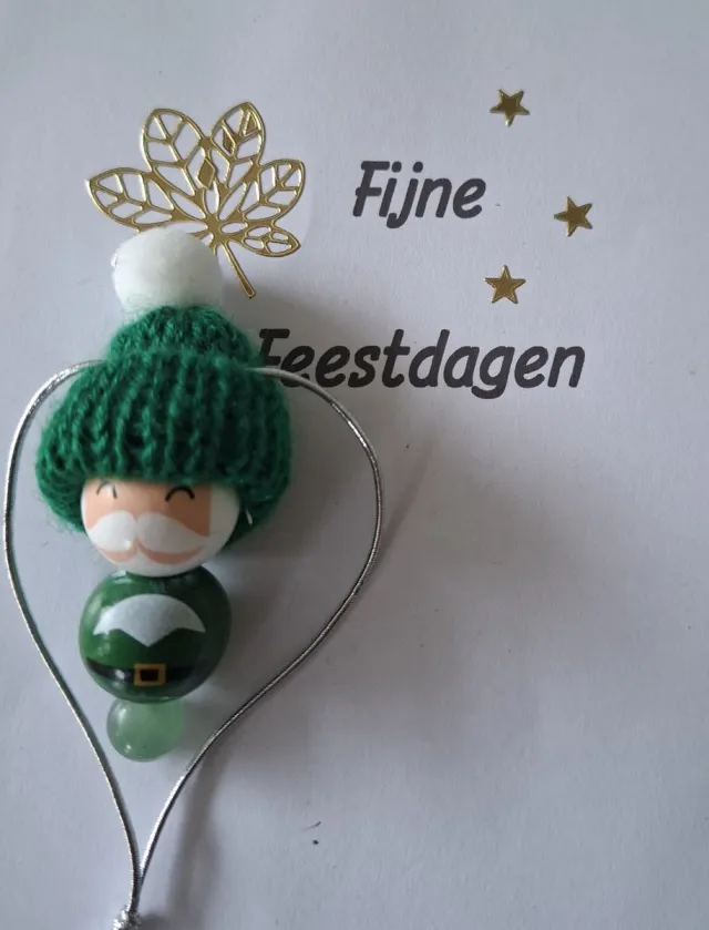 mineraalsteen Kerstman "Aventurijn Groen" Boomversiering