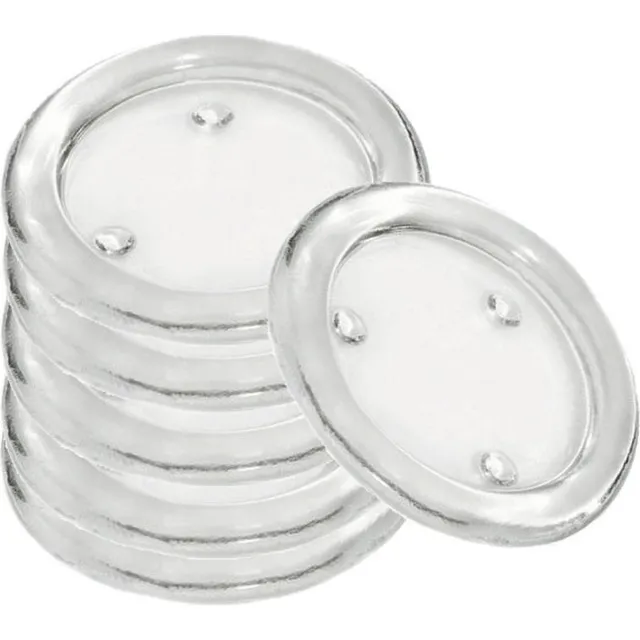 Trend Candles Ronde kaarsenhouder/kaars onderzetter - 6x - glas - 14 cm - voor stompkaarsen tot Dia 12 cm Transparant