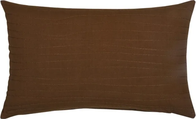 Linen & More Uneven Stitching Henna Bruin Kussen | 30 X 50 | Sierkussen Voor Woonkamer Of Slaapkamer