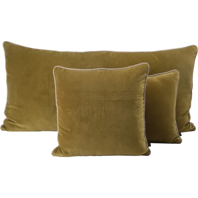 Haomy New Delhi kussen fluweel olive 55x110 cm