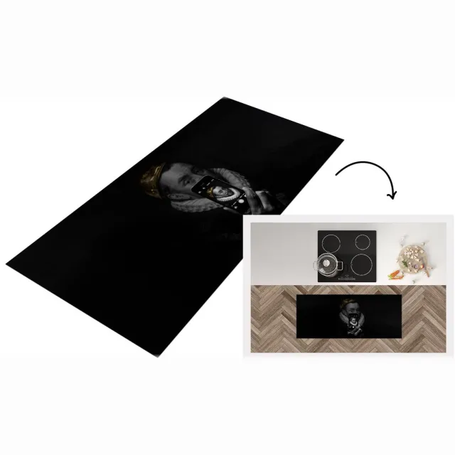 KitchenYeah Keukenloper - Loper keuken - Willem van Oranje - Adriaen Thomasz - Zwart - Wit - Keukenloper vinyl Multicolor