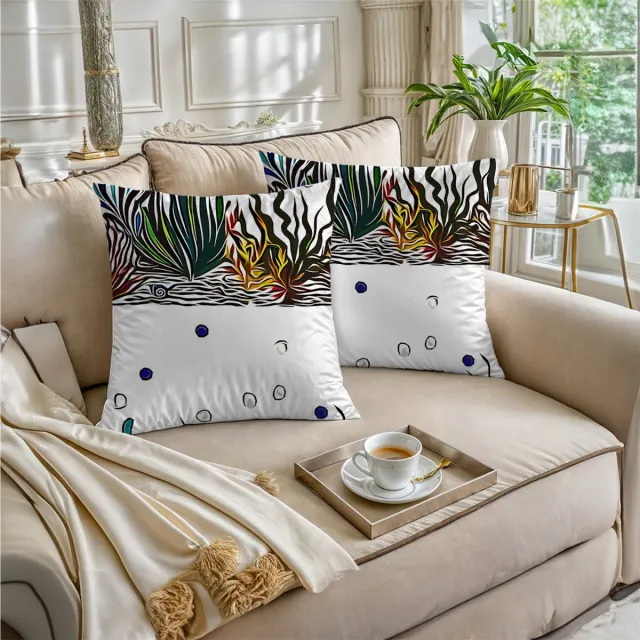 Boraboi Luxe Decoratieve Kussenhoezen set van 2 , Zachte Suède Touch- 45x45 cm -(Groen,Blauw,Wit,Rood,Geel)