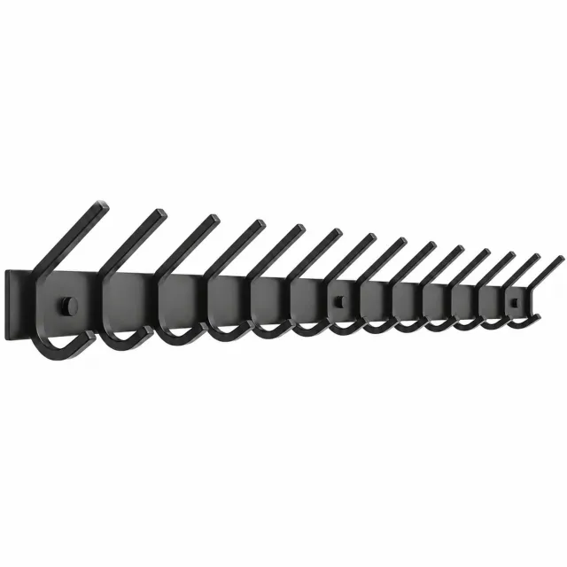 Volcan Wandkapstok - 24 Haken - 91cm - Zelfklevend - Muur & Wand Kapstok Hangend - RVS - Zwart