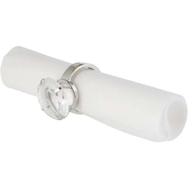 J-Line servetring Trouwring - kunststof - transparant/zilver