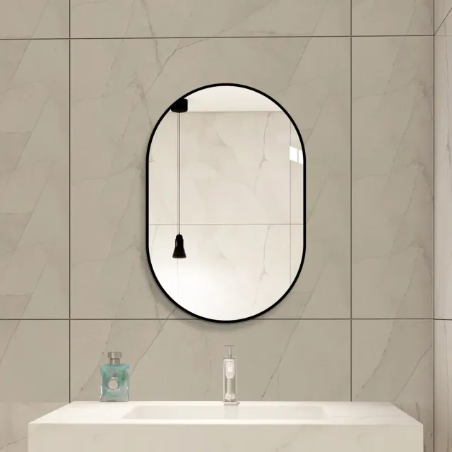 STILVORA Boogspiegel – 60 x 120 cm – Zwart Aluminium En Glas – Zilverkleurig – Wandspiegel Voor Badkamer Hal Of Slaapkamer – Horizontaal Of Verticaal