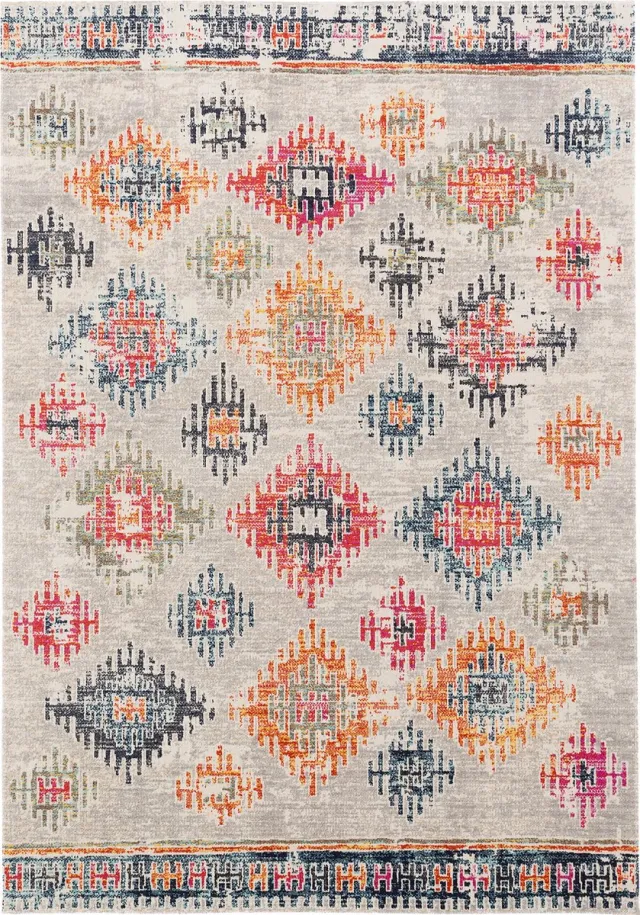 Pergamon Kortpolig design vloerkleed modern vintage oosters patroon Zilver