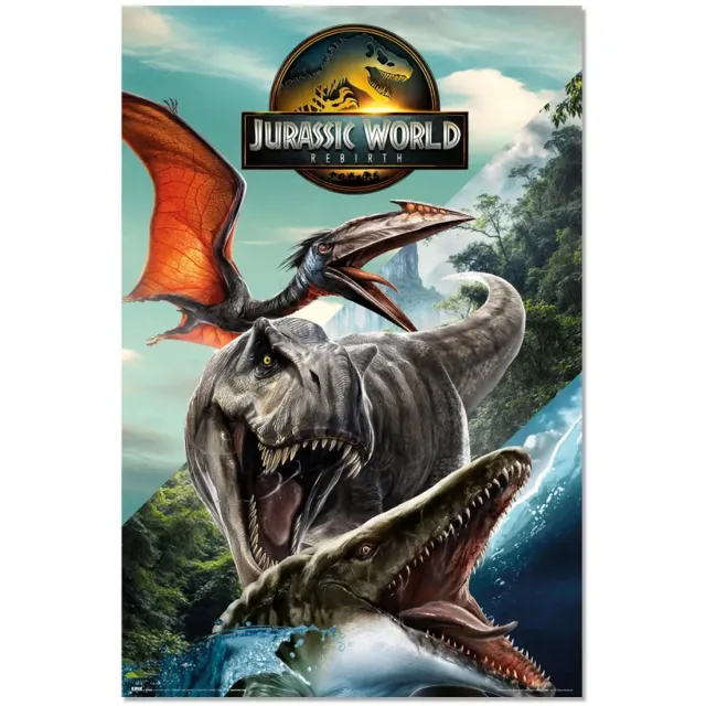 Posterpoint Jurassic World Rebirth poster - Film - Dinosaurussen - Tyrannosaurus - Scarlett Johansson - 61 x 91.5 cm multi