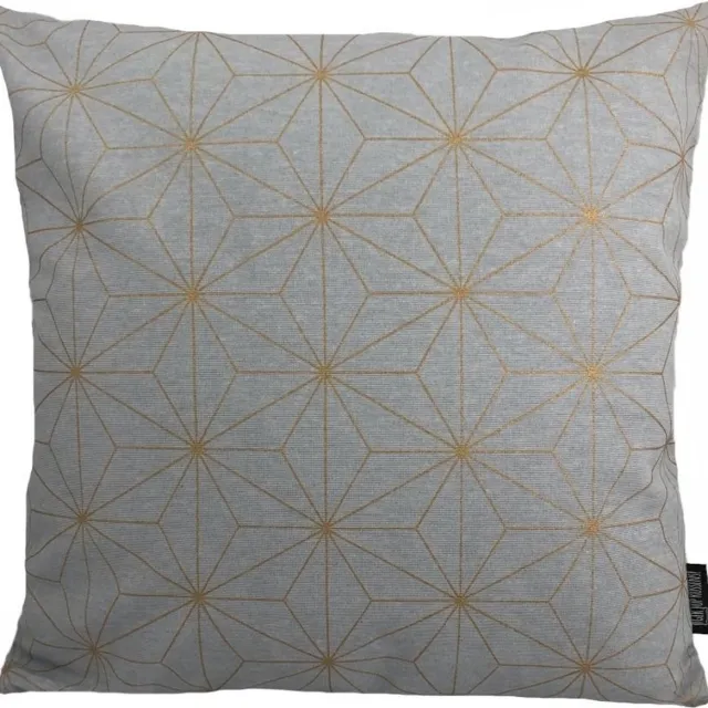 Gek op Kussens! Nadal Grey/Gold Kussenhoes | Katoen / Polyester | 45 x 45 cm | Grijs - Goud