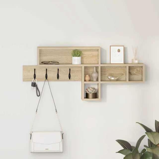 vidaXL Wandgemonteerde kapstok Sonoma Eiken 100 x 12 x 43,5 cm Bruin