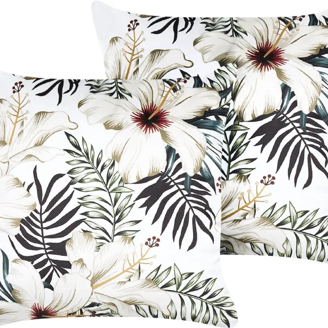 Beliani OKRA - Sierkussen set van 2 - Multicolor - 45 x 45 cm - Fluweel Meerkleurig