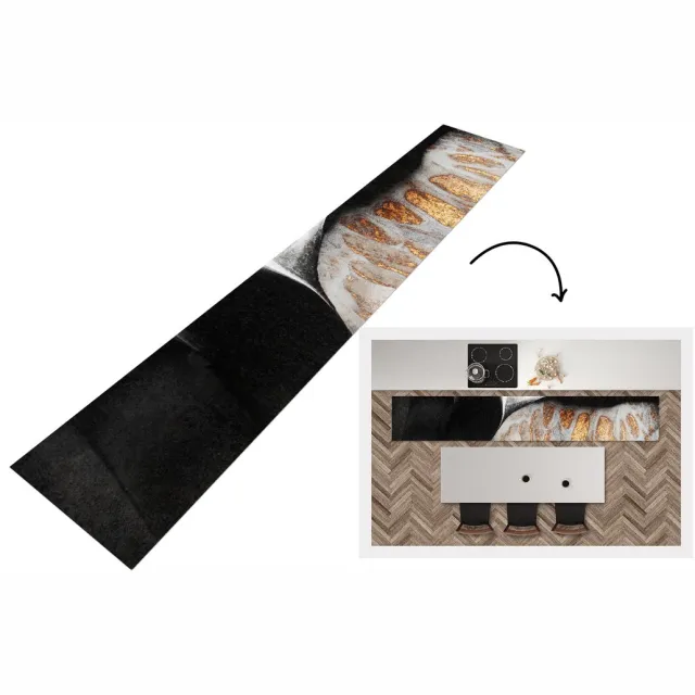 KitchenYeah Keukenloper - Loper keuken - Goud - Abstract - Design - Keukenloper vinyl Multicolor