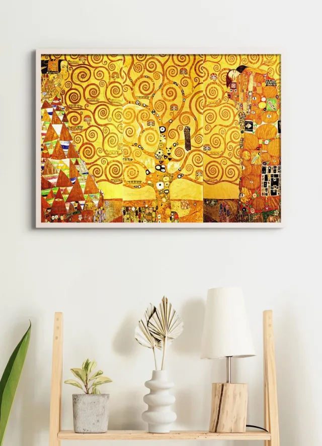 Esque Poster In Witte Lijst - Levensboom - Gustav Klimt - Large 50x70 - Art Nouveau - Kunst - 'Tree of Life'