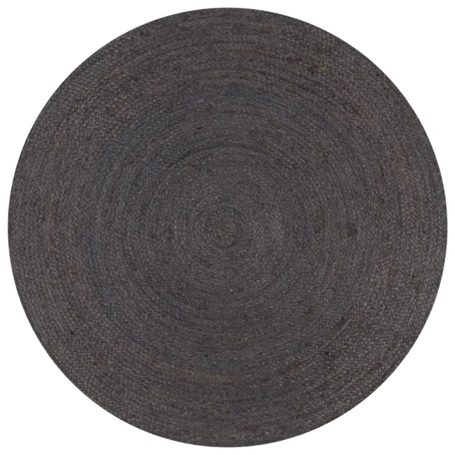 vidaXL Vloerkleed handgemaakt rond 90 cm jute donkergrijs